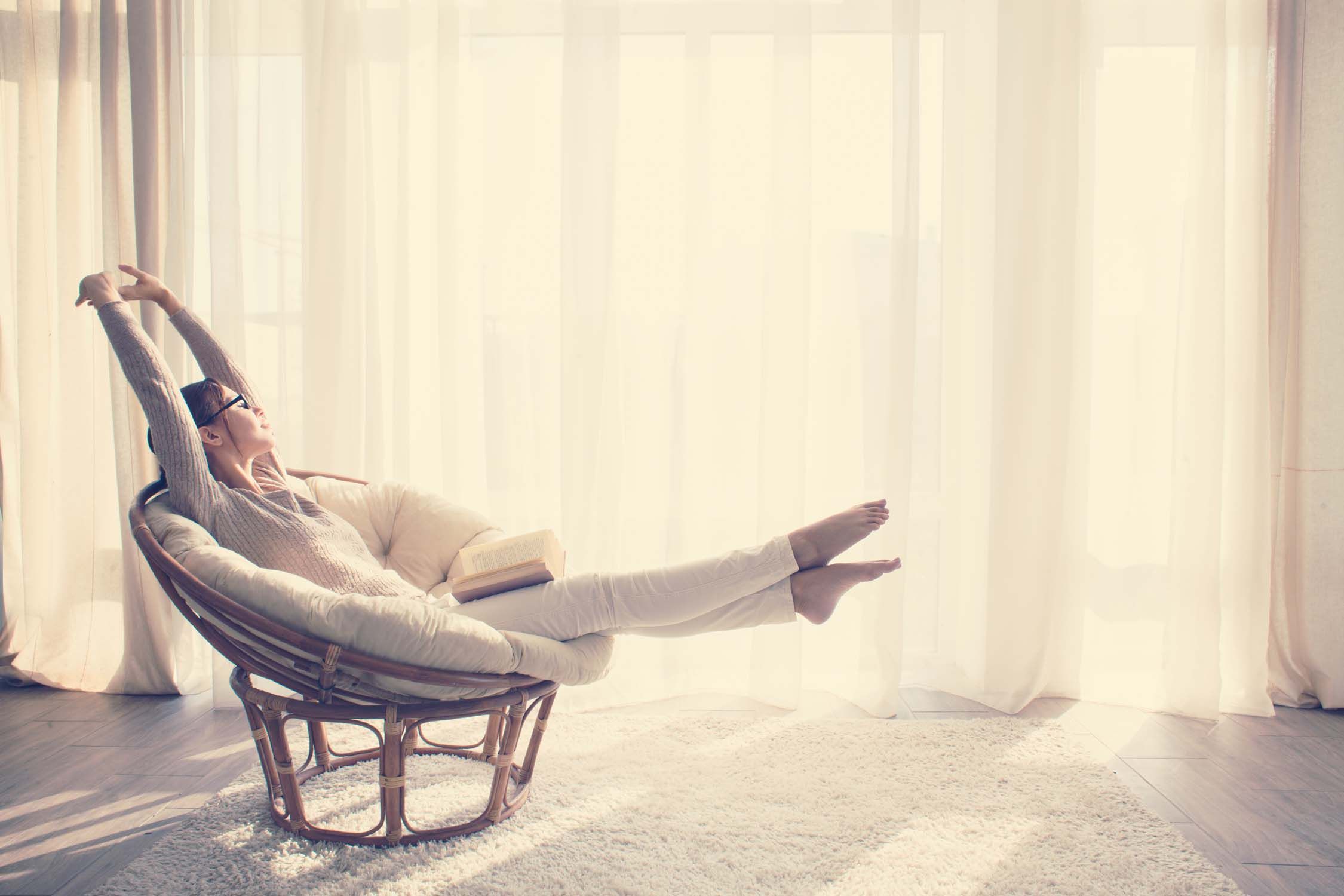 girl relaxing at home